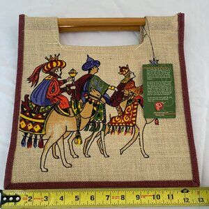 NWT Freeset Burlap Bag with Wise Men Motif
